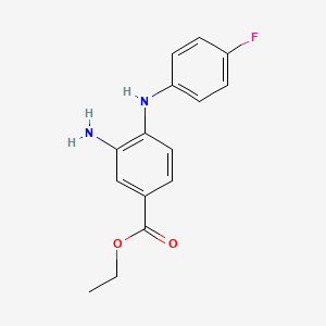 molecular formula C15H15FN2O2 B1397261 Ethyl 3-amino-4-(4-fluoroanilino)benzoate CAS No. 1219960-30-1