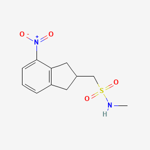 molecular formula C11H14N2O4S B13972634 N-methyl-1-(4-nitro-2,3-dihydro-1H-inden-2-yl)methanesulfonamide 