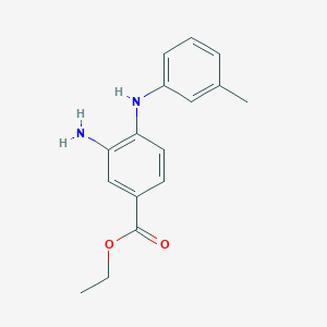 molecular formula C16H18N2O2 B1397264 Ethyl 3-amino-4-(3-toluidino)benzoate CAS No. 1220030-56-7