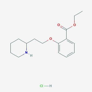 molecular formula C16H24ClNO3 B1397267 Ethyl 2-[2-(2-piperidinyl)ethoxy]benzoate hydrochloride CAS No. 1220016-73-8