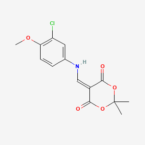 molecular formula C14H14ClNO5 B13972677 5-(((3-Chloro-4-methoxyphenyl)amino)methylene)-2,2-dimethyl-1,3-dioxane-4,6-dione 