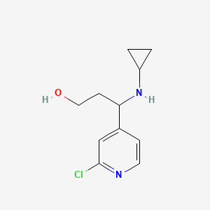 molecular formula C11H15ClN2O B13972684 3-(2-Chloropyridin-4-yl)-3-(cyclopropylamino)propan-1-ol 