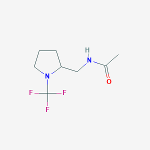 molecular formula C8H13F3N2O B13972699 N-((1-(trifluoromethyl)pyrrolidin-2-yl)methyl)acetamide 