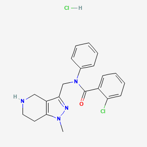 molecular formula C21H22Cl2N4O B1397270 2-Chloro-N-((1-methyl-4,5,6,7-tetrahydro-1H-pyrazolo[4,3-c]pyridin-3-yl)methyl)-N-phenylbenzamide hydrochloride CAS No. 1354550-72-3