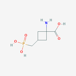 molecular formula C6H12NO5P B13972705 1-amino-3-(phosphonomethyl)cyclobutane-1-carboxylic Acid CAS No. 375858-31-4