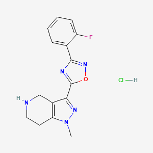 molecular formula C15H15ClFN5O B1397275 3-[3-(2-氟苯基)-1,2,4-恶二唑-5-基]-1-甲基-4,5,6,7-四氢-1H-吡唑并[4,3-c]吡啶盐酸盐 CAS No. 1354550-86-9