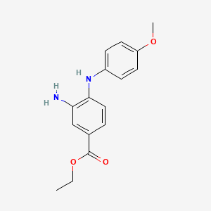 molecular formula C16H18N2O3 B1397277 Ethyl 3-amino-4-(4-methoxyanilino)benzoate CAS No. 1219960-31-2