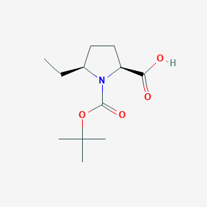 molecular formula C12H21NO4 B13972798 (5S)-1-(tert-Butoxycarbonyl)-5-ethyl-L-proline 