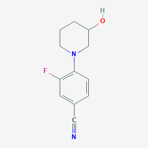 molecular formula C12H13FN2O B1397284 3-Fluoro-4-(3-hydroxypiperidin-1-yl)benzonitrile CAS No. 1247085-74-0