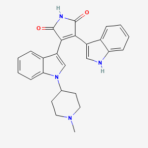molecular formula C26H24N4O2 B13972894 3-(1H-Indol-3-yl)-4-[1-(1-methyl-piperidin-4-yl)-1H-indol-3-yl]-pyrrole-2,5-dione CAS No. 170364-59-7
