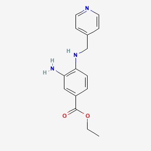 molecular formula C15H17N3O2 B1397291 Ethyl 3-amino-4-[(4-pyridinylmethyl)amino]benzoate CAS No. 1220018-24-5
