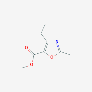 molecular formula C8H11NO3 B13972957 Methyl 4-ethyl-2-methyloxazole-5-carboxylate 