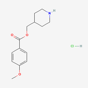molecular formula C14H20ClNO3 B1397297 4-Piperidinylmethyl 4-methoxybenzoate hydrochloride CAS No. 1220037-75-1