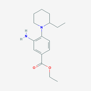 molecular formula C16H24N2O2 B1397304 Ethyl 3-amino-4-(2-ethyl-1-piperidinyl)benzoate CAS No. 1220027-78-0