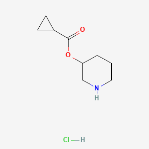 molecular formula C9H16ClNO2 B1397306 3-Piperidinyl cyclopropanecarboxylate hydrochloride CAS No. 1220038-10-7