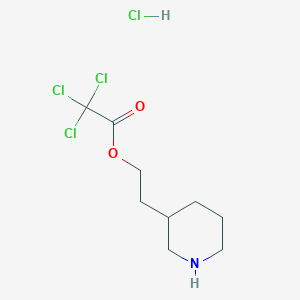 molecular formula C9H15Cl4NO2 B1397310 2-(3-哌啶基)乙基2,2,2-三氯乙酸盐酸盐 CAS No. 1219979-56-2