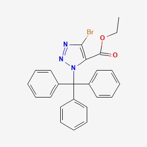 molecular formula C24H20BrN3O2 B13973194 Ethyl 4-bromo-1-trityl-1H-1,2,3-triazole-5-carboxylate 
