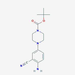 molecular formula C16H22N4O2 B13973274 Tert-butyl 4-(4-amino-3-cyanophenyl)piperazine-1-carboxylate 