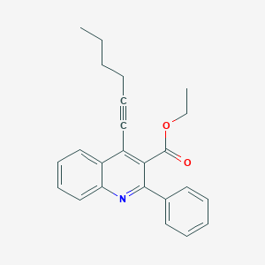 molecular formula C24H23NO2 B13973301 Ethyl 4-hex-1-ynyl-2-phenyl-quinoline-3-carboxylate 