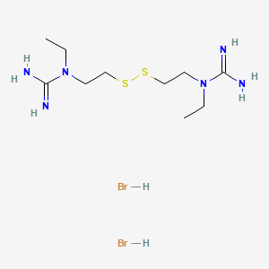 molecular formula C10H26Br2N6S2 B13973310 Guanidine, N,N'''-(dithiodi-2,1-ethanediyl)bis(N-ethyl-, dihydrobromide CAS No. 37914-87-7