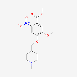 molecular formula C16H22N2O6 B13973322 Methyl 5-methoxy-4-((1-methylpiperidin-4-yl)methoxy)-2-nitrobenzoate CAS No. 906565-53-5