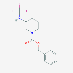 molecular formula C14H17F3N2O2 B13973333 Benzyl 3-((trifluoromethyl)amino)piperidine-1-carboxylate 