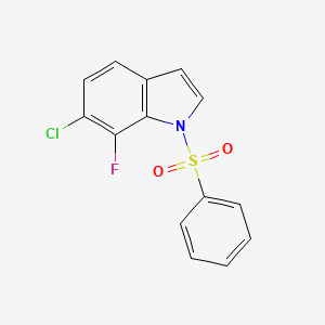 molecular formula C14H9ClFNO2S B13973384 6-Chloro-7-fluoro-1-(phenylsulfonyl)-1H-indole 