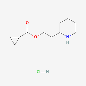 molecular formula C11H20ClNO2 B1397343 2-(2-Piperidinyl)ethyl cyclopropanecarboxylate hydrochloride CAS No. 1219960-57-2