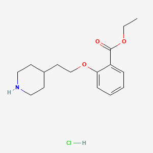 molecular formula C16H24ClNO3 B1397346 Ethyl 2-[2-(4-piperidinyl)ethoxy]benzoate hydrochloride CAS No. 1219967-72-2