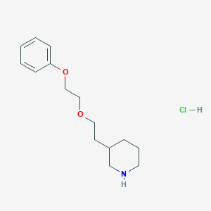 molecular formula C15H24ClNO2 B1397347 3-[2-(2-Phenoxyethoxy)ethyl]piperidine hydrochloride CAS No. 1220028-49-8