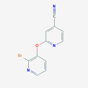 molecular formula C11H6BrN3O B13973498 2-(2-Bromo-pyridin-3-yloxy)-isonicotinonitrile 