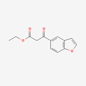 molecular formula C13H12O4 B13973511 Ethyl 3-(benzofuran-5-yl)-3-oxopropanoate 