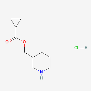 molecular formula C10H18ClNO2 B1397356 Piperidin-3-ylmethyl cyclopropanecarboxylate hydrochloride CAS No. 1219980-64-9