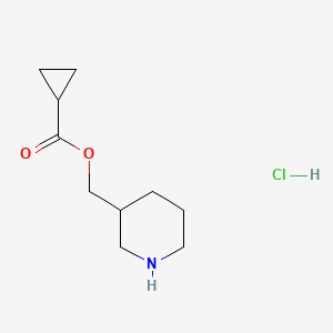 molecular formula C10H18ClNO2 B1397356 3-Piperidinylmethyl cyclopropanecarboxylate hydrochloride CAS No. 1219980-64-9