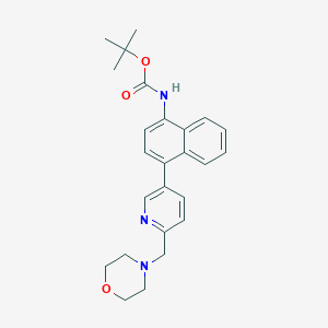 molecular formula C25H29N3O3 B13973616 1,1-Dimethylethyl N-[4-[6-(4-morpholinylmethyl)-3-pyridinyl]-1-naphthalenyl]carbamate CAS No. 294852-09-8