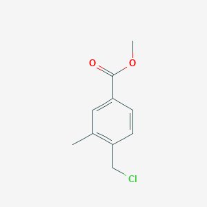 molecular formula C10H11ClO2 B13973626 Methyl 4-(chloromethyl)-3-methylbenzoate CAS No. 24078-27-1