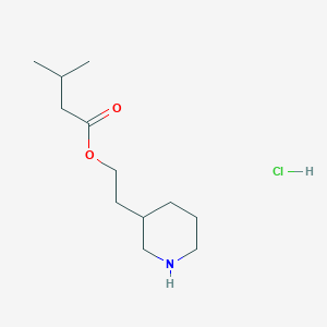 molecular formula C12H24ClNO2 B1397363 3-甲基丁酸 2-(3-哌啶基)乙酯盐酸盐 CAS No. 1219960-50-5