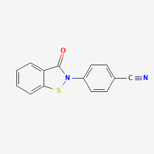 molecular formula C14H8N2OS B13973639 Benzonitrile, 4-(3-oxo-1,2-benzisothiazol-2(3H)-yl)- CAS No. 88112-07-6
