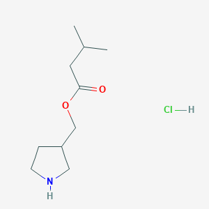 molecular formula C10H20ClNO2 B1397364 3-Pyrrolidinylmethyl 3-methylbutanoate hydrochloride CAS No. 1220038-05-0