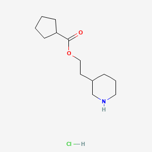 molecular formula C13H24ClNO2 B1397366 2-(3-Piperidinyl)ethyl cyclopentanecarboxylate hydrochloride CAS No. 1219980-89-8