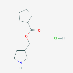 molecular formula C11H20ClNO2 B1397367 3-Pyrrolidinylmethyl cyclopentanecarboxylate hydrochloride CAS No. 1220038-35-6