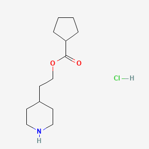 molecular formula C13H24ClNO2 B1397368 2-(4-Piperidinyl)ethyl cyclopentanecarboxylate hydrochloride CAS No. 1220021-50-0