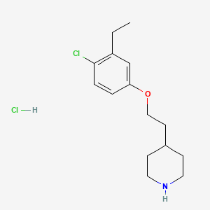 molecular formula C15H23Cl2NO B1397371 4-[2-(4-Chloro-3-ethylphenoxy)ethyl]piperidine hydrochloride CAS No. 1220034-24-1