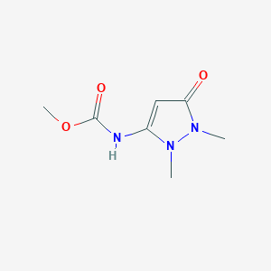 molecular formula C7H11N3O3 B13973718 Methyl (1,2-dimethyl-5-oxo-2,5-dihydro-1H-pyrazol-3-yl)carbamate 