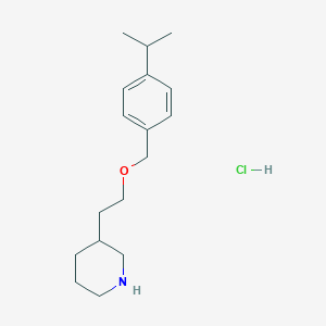 molecular formula C17H28ClNO B1397373 4-Isopropylbenzyl 2-(3-piperidinyl)ethyl ether hydrochloride CAS No. 1220017-98-0
