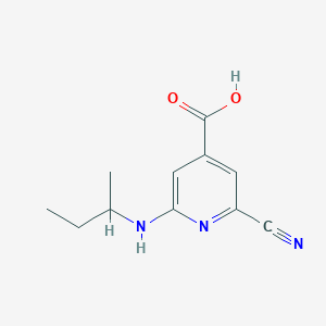 molecular formula C11H13N3O2 B13973734 4-Pyridinecarboxylic acid, 2-cyano-6-[(1-methylpropyl)amino]- 