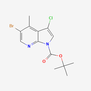 molecular formula C13H14BrClN2O2 B13973747 tert-butyl 5-bromo-3-chloro-4-methyl-1H-pyrrolo[2,3-b]pyridine-1-carboxylate 