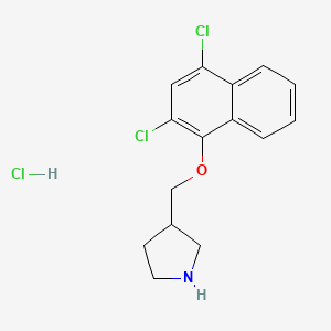 molecular formula C15H16Cl3NO B1397382 2,4-Dichloro-1-naphthyl 3-pyrrolidinylmethyl ether hydrochloride CAS No. 1219948-93-2