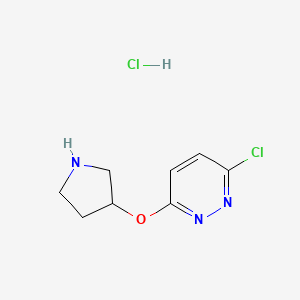molecular formula C8H11Cl2N3O B13973859 3-Chloro-6-(pyrrolidin-3-yloxy)pyridazine hydrochloride 