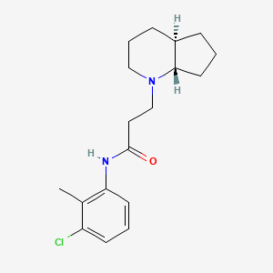 molecular formula C18H25ClN2O B13973864 trans-N-(3-Chloro-2-methylphenyl)octahydro-1H-1-pyrindine-1-propanamide CAS No. 39494-10-5
